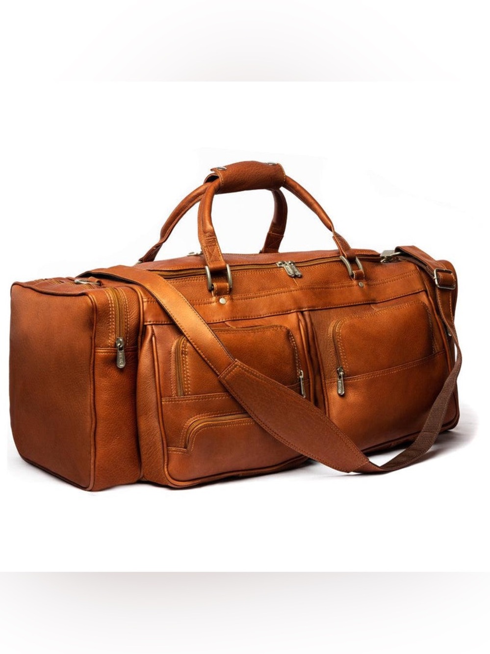 Piel 24" Leather Duffel with Pockets